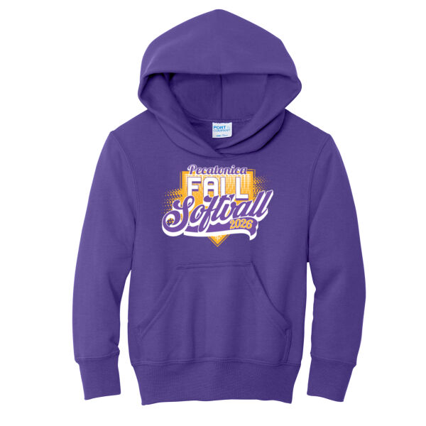 Pecatonica Fall Softball 2026 Logo 1 - Youth Core Fleece Pullover Hooded Sweatshirt Thumbnail